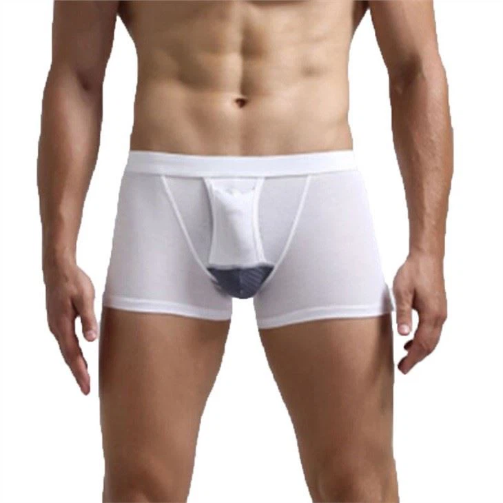Men's Stretch Modal man Underwear Mens Separate Pouch Breathable Performance Boxer Briefs white trunks pouch